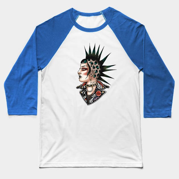 Punk Rock Girl Baseball T-Shirt by ohjessica-o